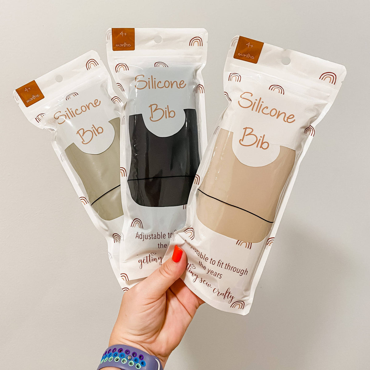 CLEARANCE : Silicone Foldable Bib : Taupe