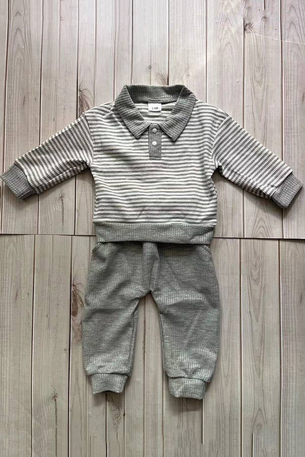 Grey knitted jogger set