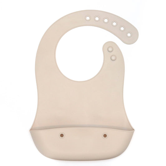 CLEARANCE : Silicone Foldable Bib : Taupe