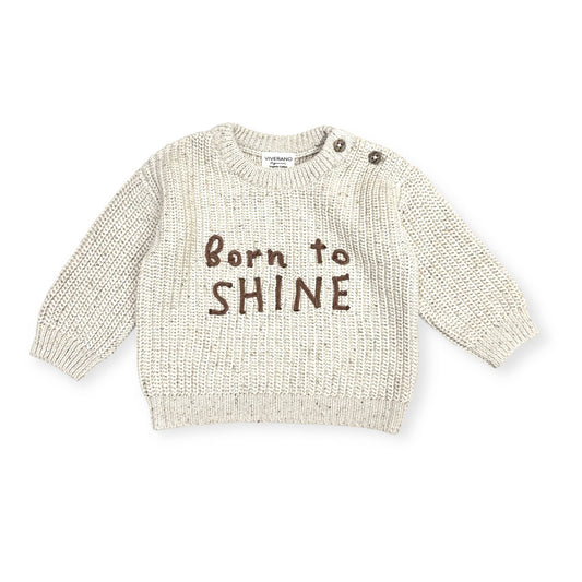 BORN TO SHINE Chunky Knit Slouchy Baby Pullover Sweater