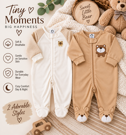 Sweet Little Bear Baby Footed Sleeper