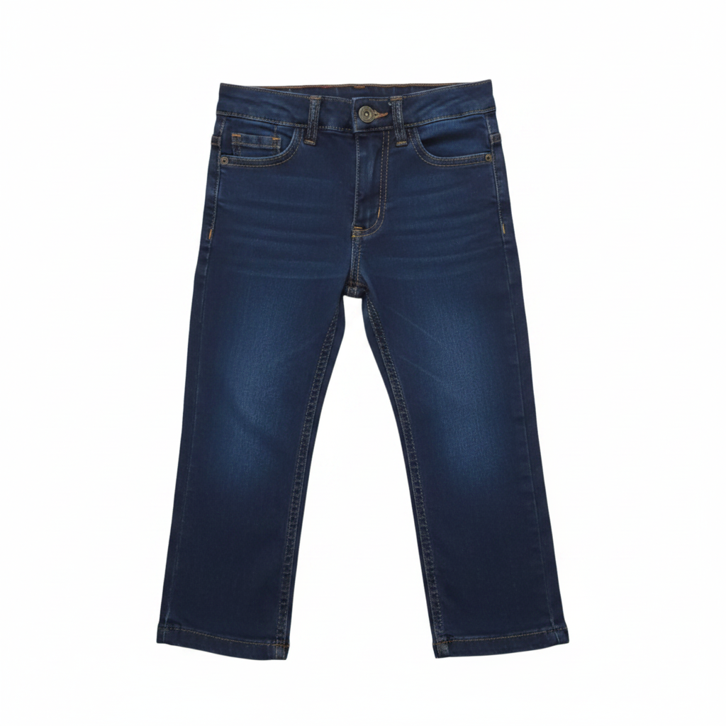 Boys Red Plaid & Denim Pants Set
